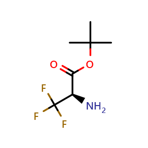 Chemical structure of tert-butyl (R)-2-amino-3,3,3-trifluoropropanoate , CAS 2349990-93-6, AChemBlock V156971