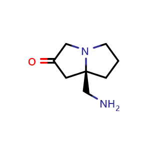 Chemical structure of (R)-7a-(aminomethyl)tetrahydro-1H-pyrrolizin-2(3H)-one , AChemBlock V156980