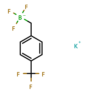 Chemical structure of potassium trifluoro(4-(trifluoromethyl)benzyl)borate , CAS 2248620-16-6, AChemBlock V157083