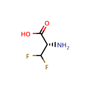 Chemical structure of (S)-2-Amino-3,3-difluoropropanoic acid , CAS 78887-06-6, AChemBlock V157092