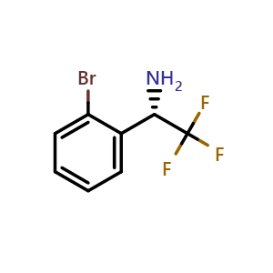 Chemical structure of (S)-1-(2-bromophenyl)-2,2,2-trifluoroethan-1-amine , CAS 1212871-17-4, AChemBlock V157097