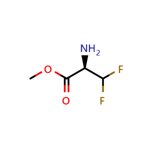 Chemical structure of methyl (R)-2-amino-3,3-difluoropropanoate , CAS 2349333-86-2, AChemBlock V157100