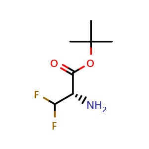 Chemical structure of tert-butyl (S)-2-amino-3,3-difluoropropanoate , CAS 2349646-95-1, AChemBlock V157103