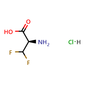 Chemical structure of (R)-2-amino-3,3-difluoropropanoic acid hydrochloride , AChemBlock V157104