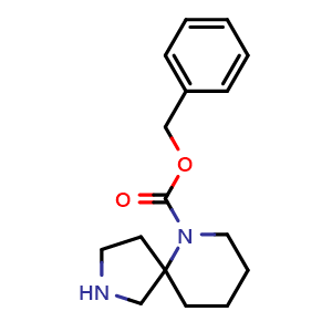Chemical structure of benzyl 2,6-diazaspiro[4.5]decane-6-carboxylate , CAS 1086394-76-4, AChemBlock V157111