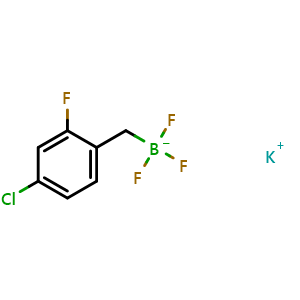 Chemical structure of potassium (4-chloro-2-fluorobenzyl)trifluoroborate , AChemBlock V157121