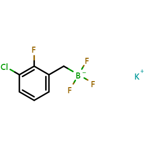 Chemical structure of potassium (3-chloro-2-fluorobenzyl)trifluoroborate , AChemBlock V157124
