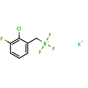 Chemical structure of potassium (2-chloro-3-fluorobenzyl)trifluoroborate , AChemBlock V157125