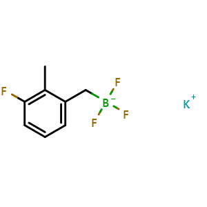 Chemical structure of potassium trifluoro(3-fluoro-2-methylbenzyl)borate , AChemBlock V157127