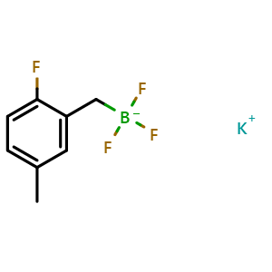 Chemical structure of potassium trifluoro(2-fluoro-5-methylbenzyl)borate , AChemBlock V157132