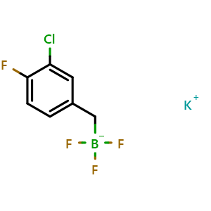 Chemical structure of potassium (3-chloro-4-fluorobenzyl)trifluoroborate , AChemBlock V157134