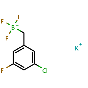 Chemical structure of potassium (3-chloro-5-fluorobenzyl)trifluoroborate , AChemBlock V157138