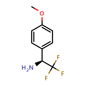 Chemical structure of (S)-2,2,2-trifluoro-1-(4-methoxyphenyl)ethan-1-amine , CAS 773127-33-6, AChemBlock V157180