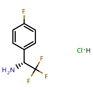 Chemical structure of (R)-2,2,2-trifluoro-1-(4-fluorophenyl)ethan-1-amine hydrochloride , CAS 1391504-83-8, AChemBlock V157206