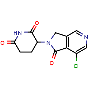 Chemical structure of 3-(7-chloro-1-oxo-1,3-dihydro-2H-pyrrolo[3,4-c]pyridin-2-yl)piperidine-2,6-dione , AChemBlock V157221