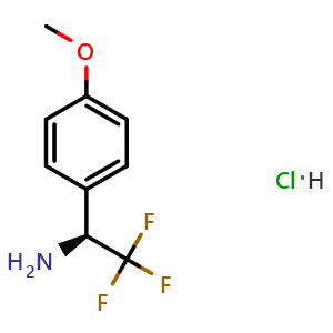 Chemical structure of (S)-2,2,2-trifluoro-1-(4-methoxyphenyl)ethan-1-amine hydrochloride , CAS 929642-56-8, AChemBlock V157227