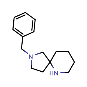 Chemical structure of 2-benzyl-2,6-diazaspiro[4.5]decane , CAS 1086395-73-4, AChemBlock V157234
