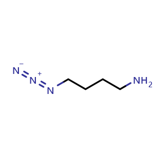 Chemical structure of 4-azidobutan-1-amine , CAS 88192-20-5, AChemBlock V157255