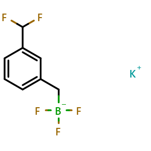 Chemical structure of potassium (3-(difluoromethyl)benzyl)trifluoroborate , AChemBlock V157263