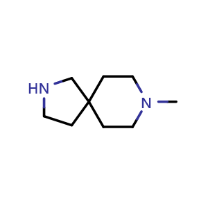 Chemical structure of 8-methyl-2,8-diazaspiro[4.5]decane , CAS 1158750-98-1, AChemBlock V157277