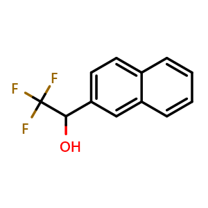 Chemical structure of 2,2,2-Trifluoro-1-(naphthalen-2-yl)ethan-1-ol , CAS 1645-50-7, AChemBlock V157305