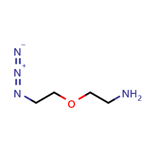Chemical structure of 2-(2-azidoethoxy)ethan-1-amine , CAS 464190-91-8, AChemBlock V157310