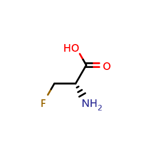 Chemical structure of (S)-2-amino-3-fluoropropanoic acid , CAS 35455-20-0, AChemBlock V157333