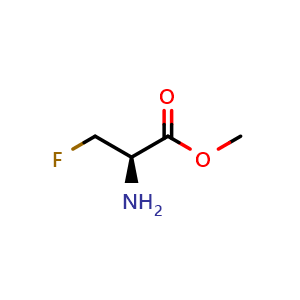 Chemical structure of methyl (R)-2-amino-3-fluoropropanoate , CAS 768328-82-1, AChemBlock V157334