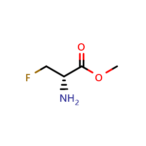 Chemical structure of methyl (S)-2-amino-3-fluoropropanoate , CAS 76312-98-6, AChemBlock V157336
