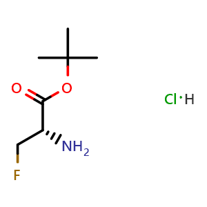Chemical structure of tert-butyl (S)-2-amino-3-fluoropropanoate hydrochloride , AChemBlock V157337