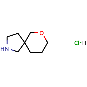 Chemical structure of 7-oxa-2-azaspiro[4.5]decane hydrochloride , CAS 1989659-08-6, AChemBlock V157344
