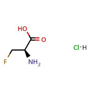 Chemical structure of (R)-2-amino-3-fluoropropanoic acid hydrochloride , CAS 59729-22-5, AChemBlock V157350