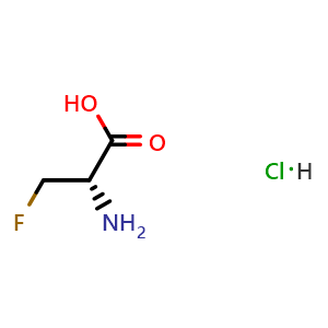 Chemical structure of (S)-2-amino-3-fluoropropanoic acid hydrochloride , CAS 39621-34-6, AChemBlock V157351