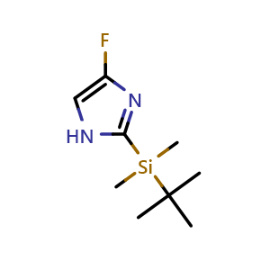Chemical structure of 2-(tert-butyldimethylsilyl)-4-fluoro-1H-imidazole , CAS 2891597-81-0, AChemBlock V157358