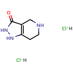 Chemical structure of 1,2,4,5,6,7-hexahydro-3H-pyrazolo[4,3-c]pyridin-3-one dihydrochloride , CAS 1260898-28-9, AChemBlock V157383