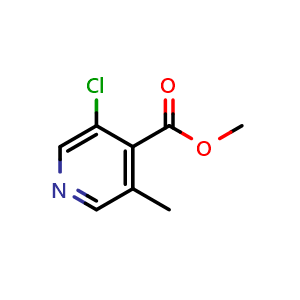 Chemical structure of methyl 3-chloro-5-methylisonicotinate , CAS 1256791-82-8, AChemBlock V157402