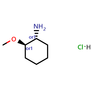 Chemical structure of trans-2-methoxycyclohexanamine;hydrochloride , CAS 2375165-94-7, AChemBlock V157457