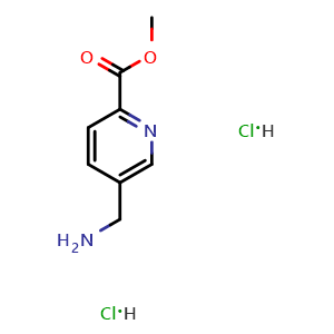 Chemical structure of methyl 5-(aminomethyl)pyridine-2-carboxylate dihydrochloride , CAS 1375471-89-8, AChemBlock V157459