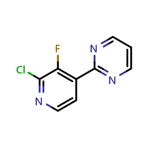 Chemical structure of 2-(2-chloro-3-fluoropyridin-4-yl)pyrimidine , AChemBlock V157463