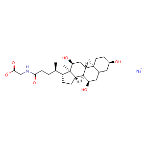 Chemical structure of Glycocholic acid sodium , CAS 863-57-0, AChemBlock W157495