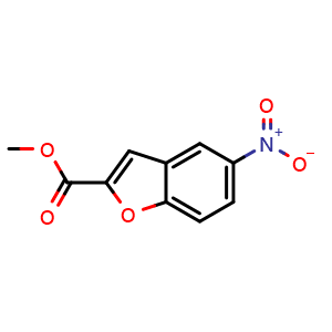 Chemical structure of Methyl 5-nitro-2-benzofurancarboxylate , CAS 104862-11-5, AChemBlock W157496