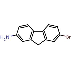 Chemical structure of 7-Bromo-9H-fluoren-2-amine , CAS 6638-60-4, AChemBlock W157498