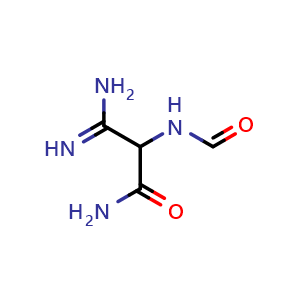 Chemical structure of 3-Amino-2-(formylamino)-3-iminopropanamide , CAS 100191-43-3, AChemBlock W157508