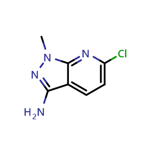 Chemical structure of 6-Chloro-1-methyl-1H-pyrazolo[3,4-b]pyridin-3-amine , CAS 1076197-93-7, AChemBlock W157512