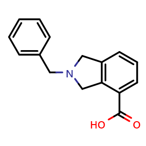 Chemical structure of 2-Benzylisoindoline-4-carboxylic acid , CAS 127169-17-9, AChemBlock W157515