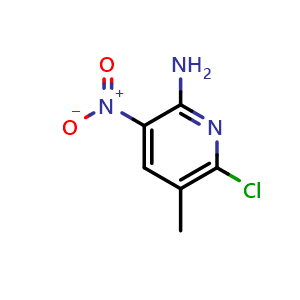 Chemical structure of 6-Chloro-5-methyl-3-nitropyridin-2-amine , CAS 202217-19-4, AChemBlock W157517