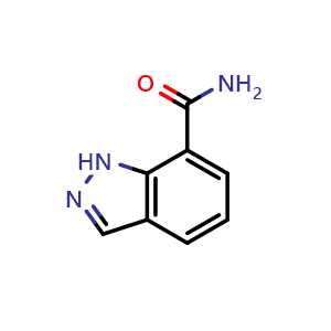 Chemical structure of 1H-Indazole-7-carboxamide , CAS 312746-74-0, AChemBlock W157520