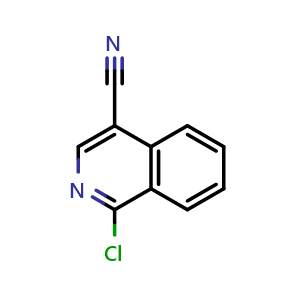 Chemical structure of 1-Chloroisoquinoline-4-carbonitrile , CAS 53491-80-8, AChemBlock W157525