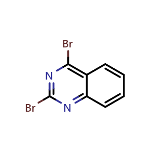 Chemical structure of 2,4-Dibromoquinazoline , CAS 872998-61-3, AChemBlock W157535