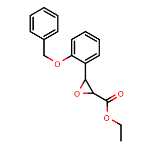 Chemical structure of Ethyl 3-(2-(benzyloxy)phenyl)oxirane-2-carboxylate , CAS 2231304-60-0, AChemBlock W157553